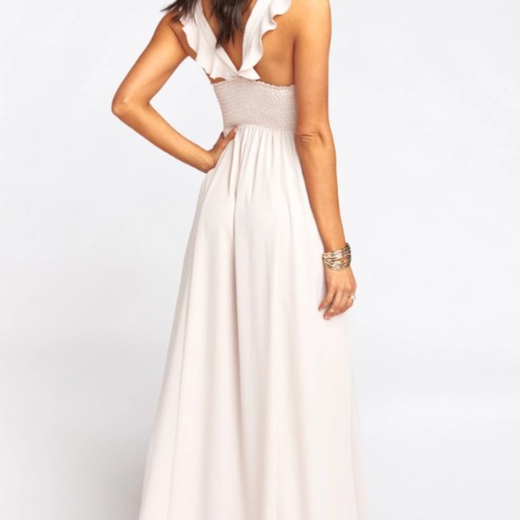 June Maxi Dress in Show Me The Ring Crisp - hemmed for 5'4" in 3" heels - Picture 7 of 8